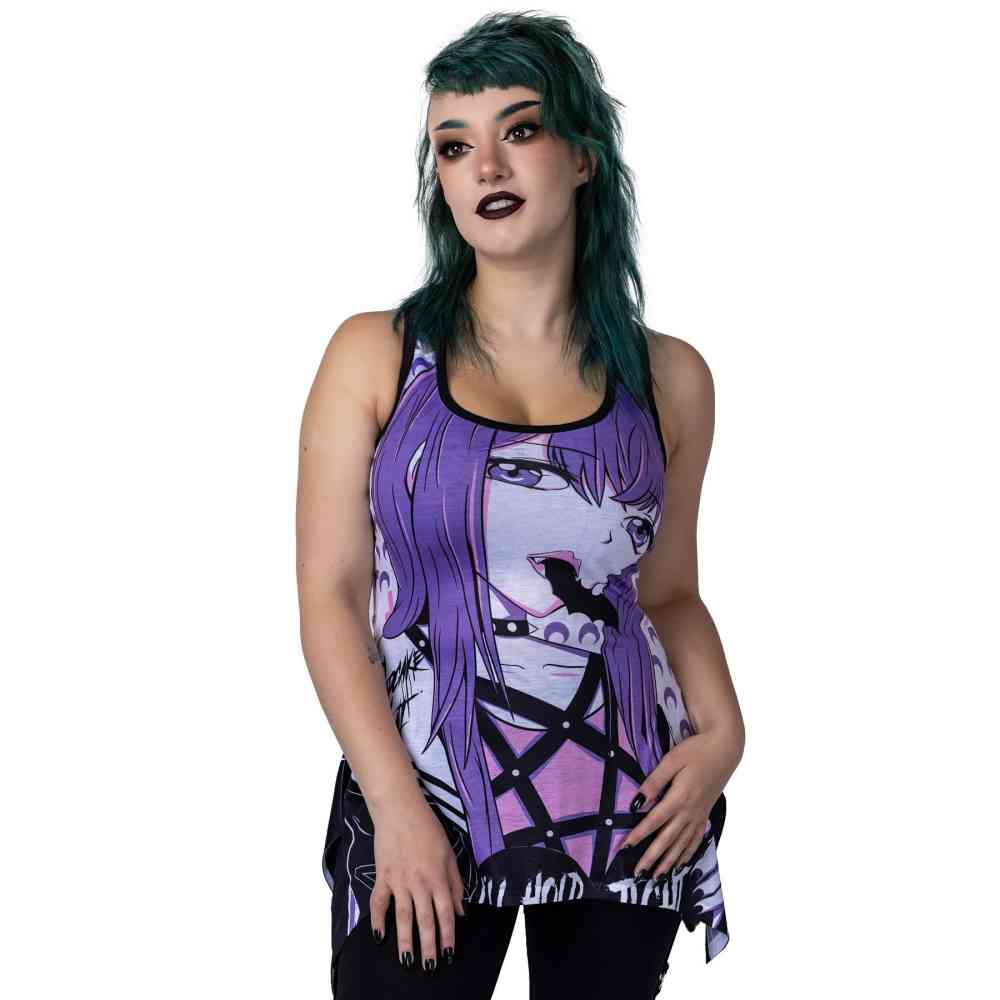 Cupcake Cult - DEATH CHOKE Haut sans manches - Noir/Violet